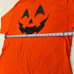 Pumpkin Happy Face On Orange T-Shirt 2XL Short Sleeve Halloween or Harvest Time
