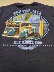 Panama Jack Mile Marker Zero The Adventure Begins Here Surfer Woody T-Shirt 2XL