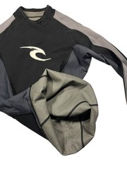 RIP CURL Black 0.5MM TITANIUM RASH GUARD Neoprene Long Sleeve Surf Shirt Men’s M