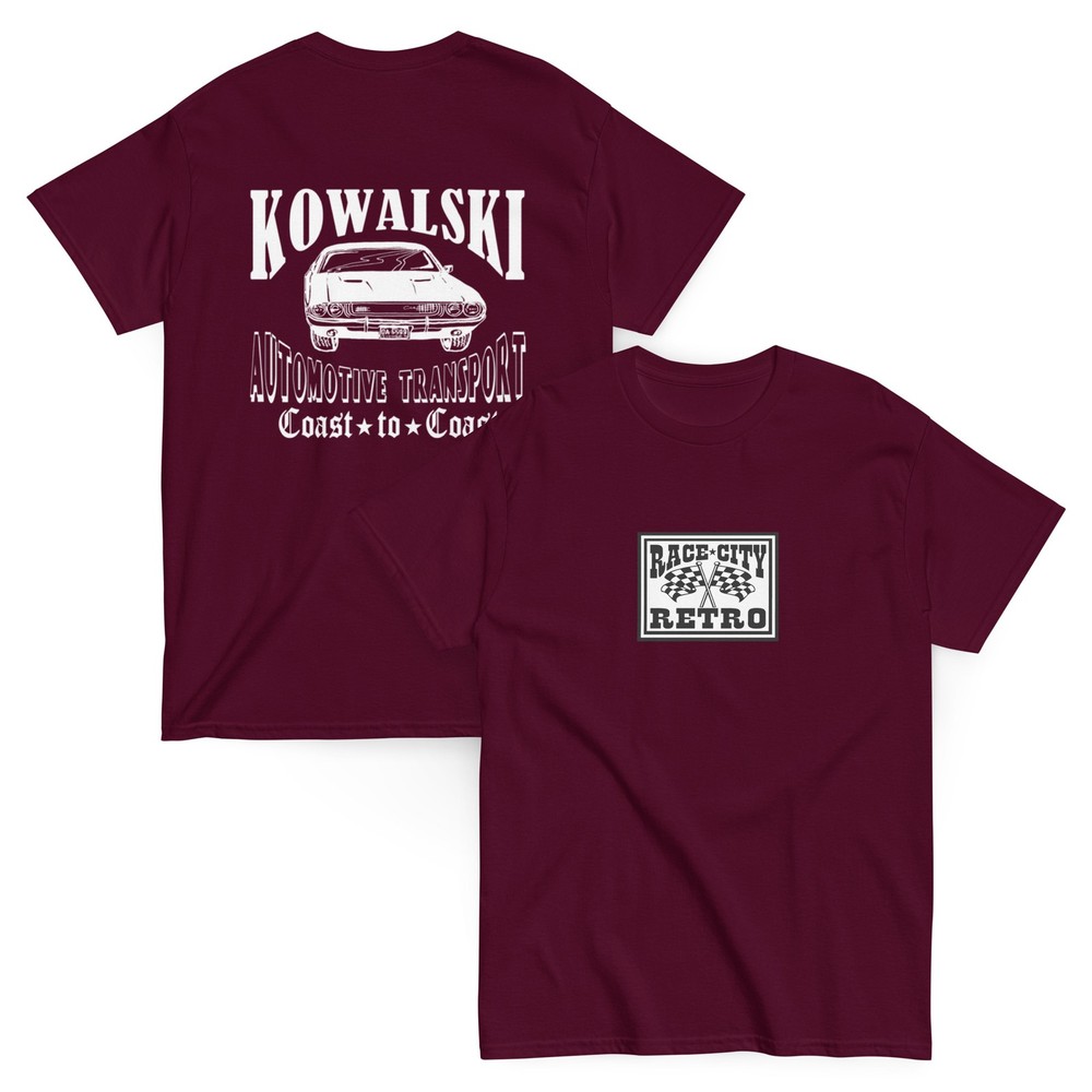 KOWALSKI AUTOMOTIVE TRANSPORT TWO SIDED T SHIRT VANISHING POINT