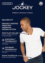 Jockey Men’s Made in America 100% Cotton V-Neck Undershirt – 2 Pack
