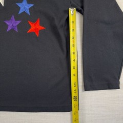 Folette Vintage Embroidered Multi-Color Star Long Sleeve Shirt Size Large