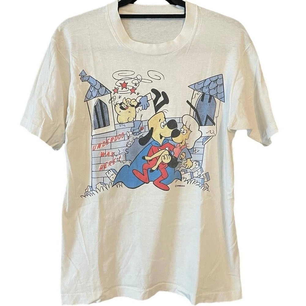 Vintage Underdog Cartoon Graphic Tee Mens T-Shirt Retro 90S TV Show Gift