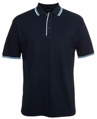 Jb’s wear Adults Contrast Polo Shirts with UPF Protection Straight hem W/ Split