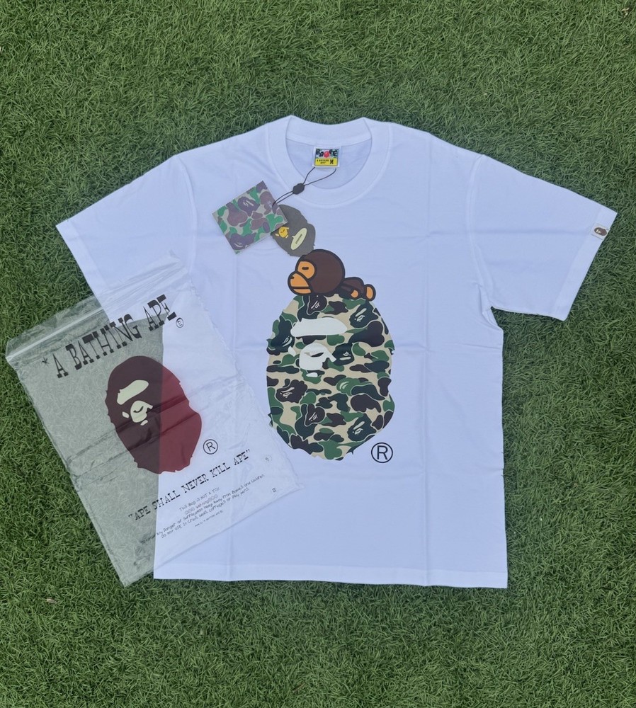 Men’s Bape Baby Milo Green Camo T Shirt Size Medium A Bathing Ape 🦧
