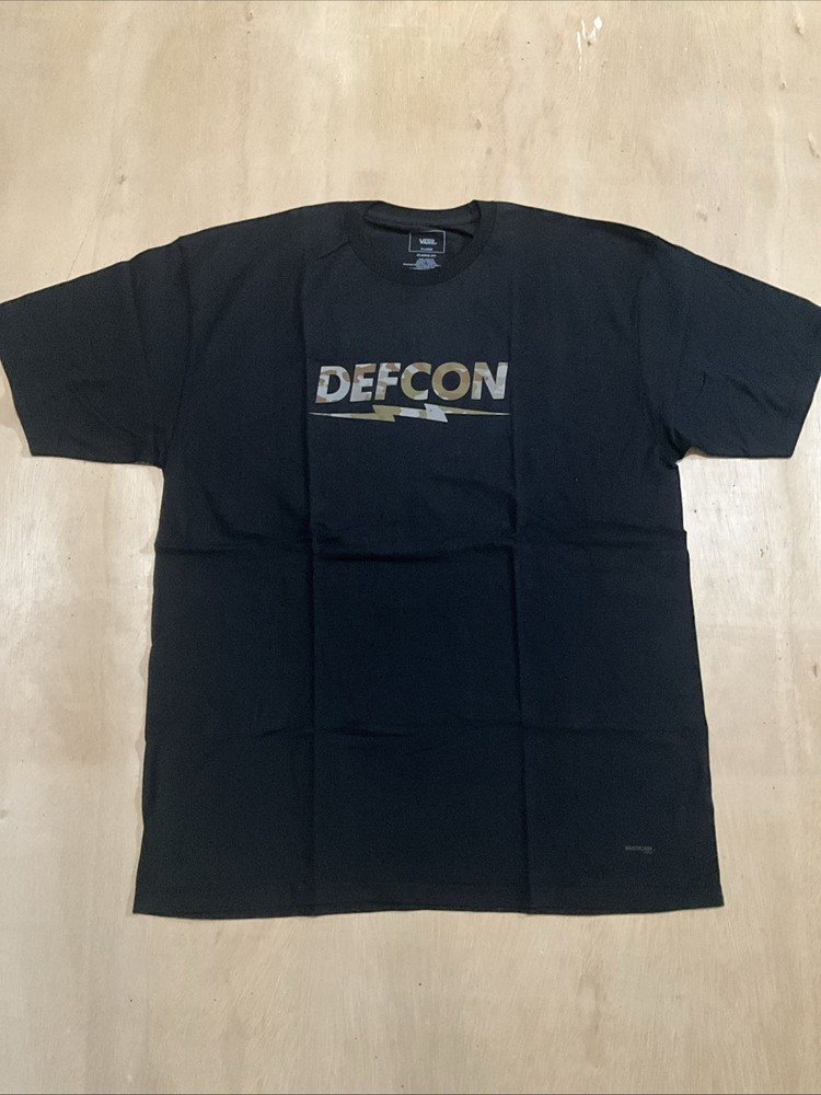 Vans X Defcon Black Camo Logo T Shirt Size XL Nwot