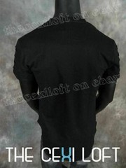 Mens KROME brand T Shirt Shredded Front Holes Black HipHop Slim Fit