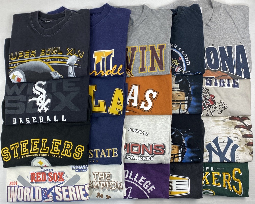 Wholesale Lot of 20 Men’s Sports Tee Shirts (Size Breakdown in Desc)