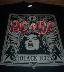 ACDC AC-DC BLACK ICE Angus Young T-Shirt MENSD XL Band NEW