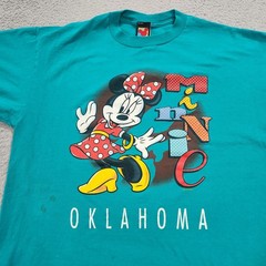 Vintage Mickey Shirt Adult Extra Large Blue Minnie Oklahoma Graphic Tee *Spots*