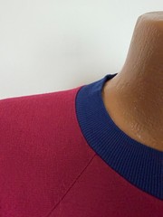 Vintage 90s Raglan Shirt Men Large Tall LT Minimal Ringer Burgundy Silky Acrylic