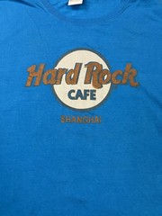 Hard Rock Cafe Shanghai Graphic T Shirt Blue Vintage RARE Color