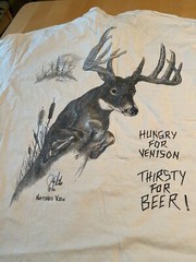VINTAGE CMJ SPORTS WEAR NATURES VIEW “HUNGRY FOR VENISON THIRSTY FOR BEER” SZ XL