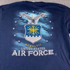US Air Force USAF Graphic T-Shirt Mens XL Navy Blue MCMXLVII 1947 Eagle Eagle