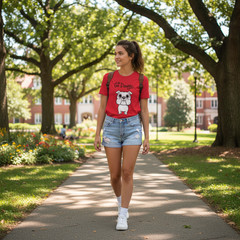 Go Dawgs Bulldog T-Shirt – Cute Dog Graphic Red Tee – UGA Football Game Day