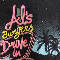Vintage J. Galt T-Shirt 1984 Hot Rod Als Burgers Drive In Black Graphic Tee Sz L
