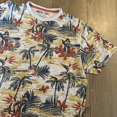 Free Planet T Shirt Mens Large Hula Girl Tiki Tropical Palm Tree Allover Print