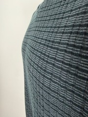 Vintage Y2K Ribbed V-Neck Shirt Men Medium Stretchy Black Gray Striped Claiborne