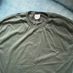 Hanes Heavyweight 50/50 Blank T Shirt Dark Green Size Medium Vintage