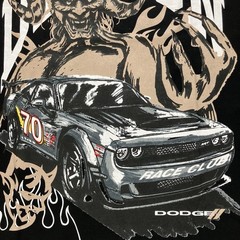 Dodge X Reason Demon Race Club Graphic Print T-Shirt Black Sizes Vary DGS6TM-208