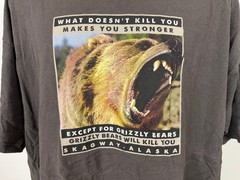 Vintage Skagway Alaska Shirt XXL Grizzly Bear Text Nature Animals Outdoors Brown
