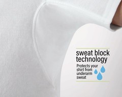 Men’s Sweat Block Undershirt, Underarm Sweat Blocking Tee, White V-Neck T-Shirt