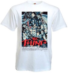 The Thing v83 T-shirt white movie poster horror John Carpenter all sizes S-5XL