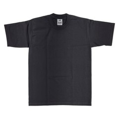 Pro Club Men’s Heavyweight Cotton Crew Neck Short Sleeve T-Shirt, Black