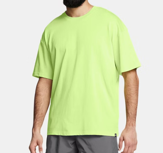 NWT Mens Large Under Armour OVERSIZED HEAVYWEIGHT SHORT SLEEVE Green SHIRT L $40
