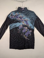 Vintage 90s Kombi Ski Turtleneck Shirt All Over Print AOP Skiers Longsleeve S