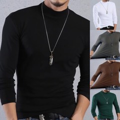 Casual Thermal Underwear TShirt for Men Long Sleeve Half Turtleneck Style