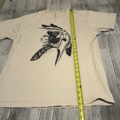 Vintage Style Native American Warrior Graphic Tee – Hanes Tagless – Size Large
