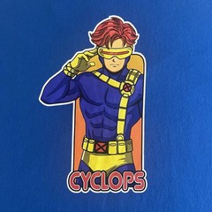 Marvel Cyclops BoxLunch T-Shirt Men 2XL LONG Comic Book 90s Anime Character Tee