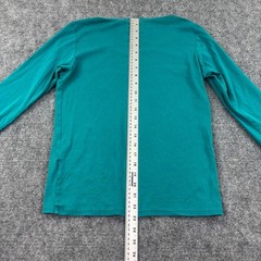 Uniqlo Long Sleeve Shirt XL Teal Cotton Spandex Scoop Neck Mens