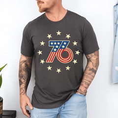 50th Birthday 1976 USA Bicentennial Groovy Retro Number 76 T-Shirt