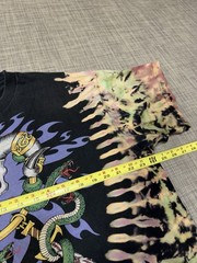 Vintage 1994 Liquid Blue Ian Bohorquez Goat Skull/Snake Tie Dye Shirt Size XL