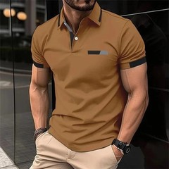 Camiseta Con Cuello Levantado Cremallera Para Hombre Camisa De Manga Corta Men