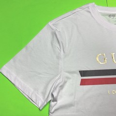 GUESS Los Angeles Men’s Short Sleeve T-Shirt MEDIUM White w/Black, Red, Gold NEW
