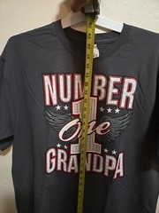Number 1 Grandpa T Shirt Mens XL Short Sleeve Gray Wings