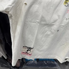 Hollywood Straight Time Art Repper Mens White Crayon Holes Short Sleeve T Shirt