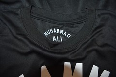 Muhammad Ali Mens Muhammad Ali Stars Black Poly Shirt NWT Medium
