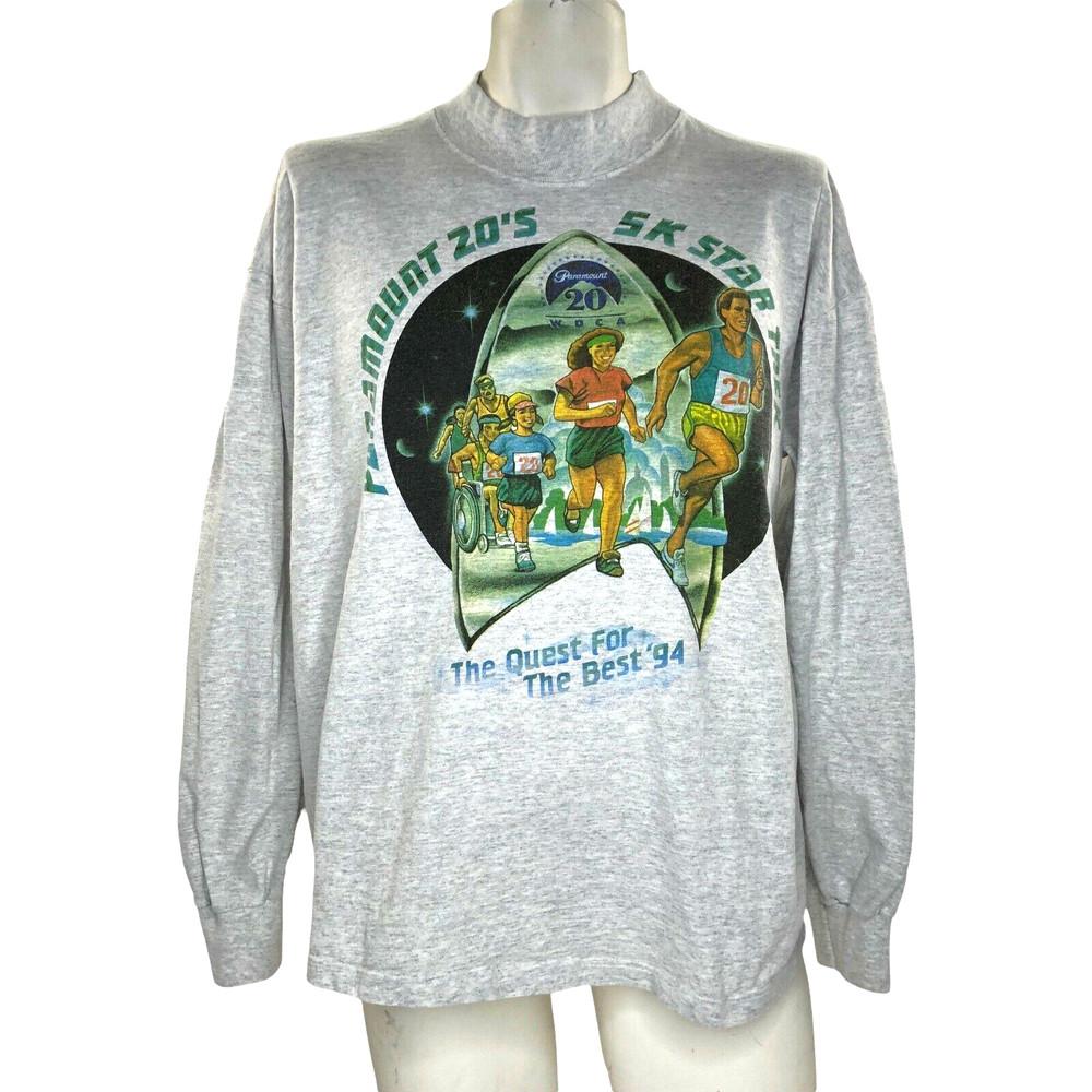 Paramount 20’s 5K Star Trek 1994 T Shirt Long Sleeve Mock Neck Vintage 90’s XL