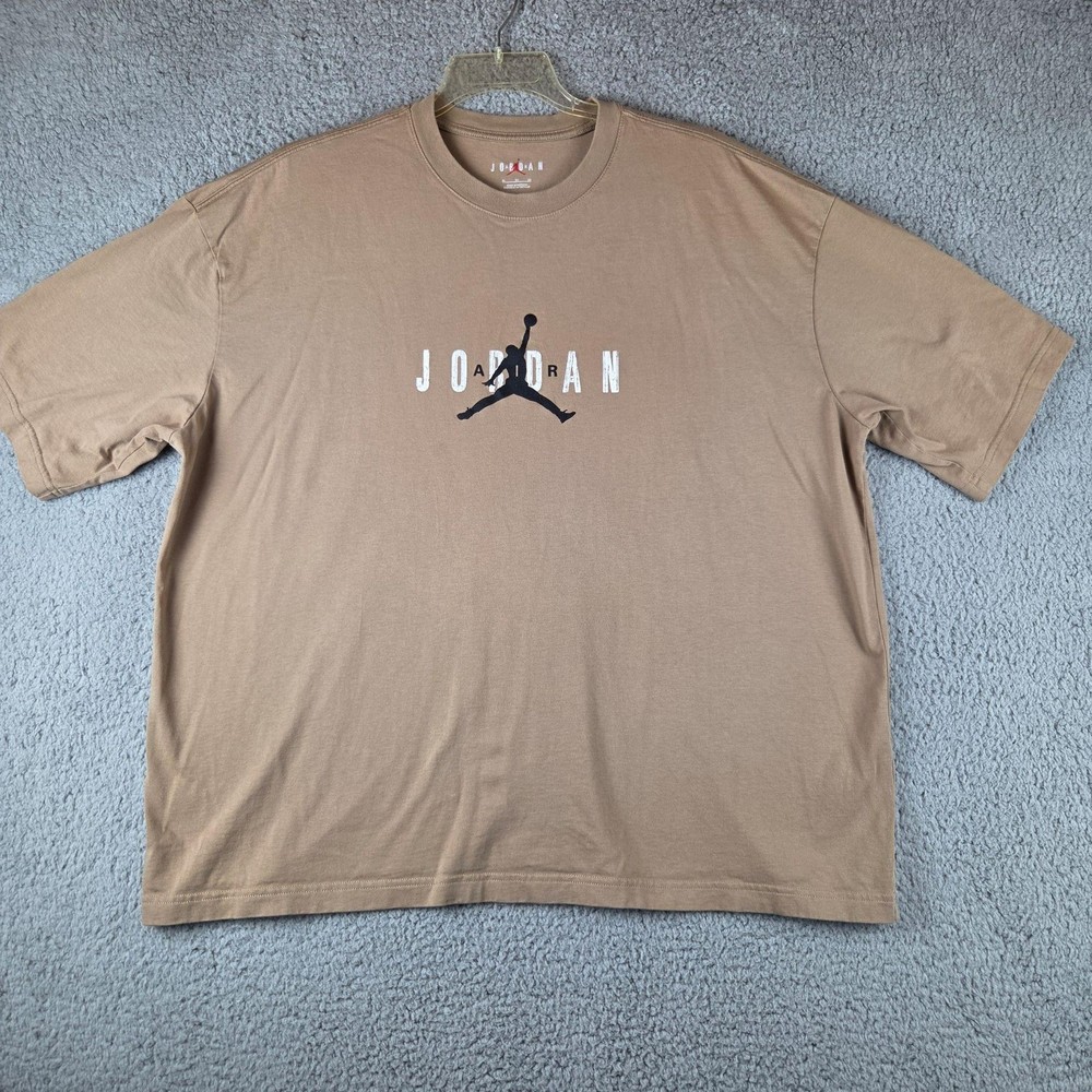 Jordan Shirt Mens XL Beige Jumpman Logo JORDAN Graphic Tee Basketball IF0778-257