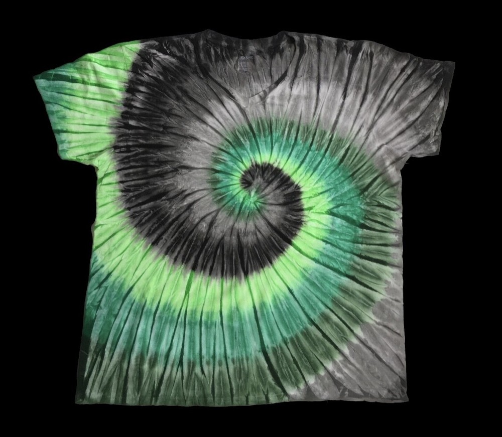 *New* 2XL – Sm Handmade Tie Dye, Lime Graphite Spiral, Crew or V-Neck