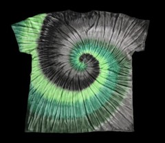 *New* 2XL – Sm Handmade Tie Dye, Lime Graphite Spiral, Crew or V-Neck