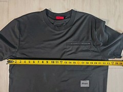 Boss By Hugo Boss Men Black Tee Shirt Front Pocket Logo Ribbed Cuff & Collar XL