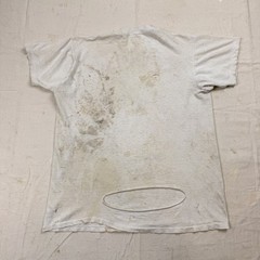 Vintage 50s Thrashed Distressed Blank White Cotton T-Shirt Farmer Grunge Medium