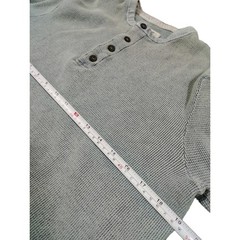 Carbon 2 Cobalt Henley Shirt Men’s MBlue Long Sleeve Raw Edge Contrast Trim