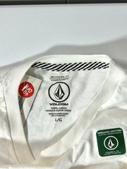 (See Pics) L Volcom Electrode Circle Logo White Red Blue Surf Shirt