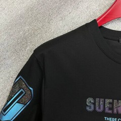 New Fashion Trend Tiger Hot Diamonds Rhinestone Summer Luxury Men Cotton T-Shirt